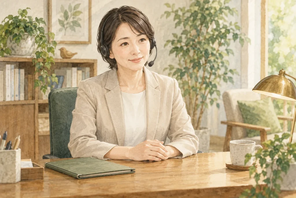 相談に耳を傾ける窓口担当者のイラスト